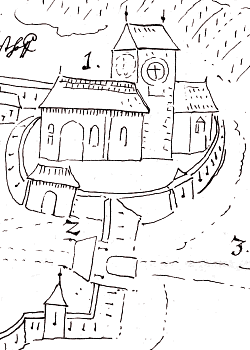 Die Pfarrkirche mit dem alten Friedhofstor